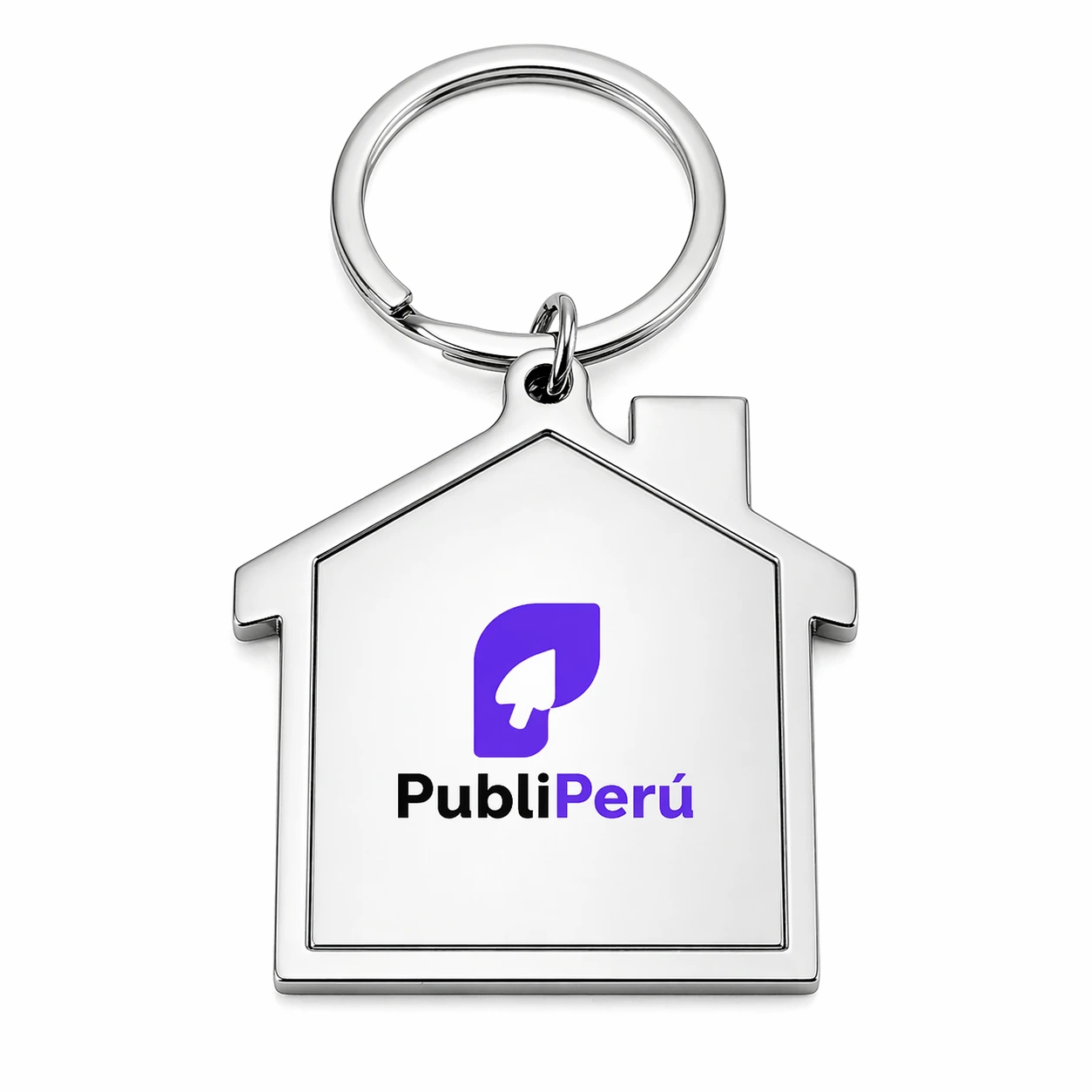 llaverperupubli Llavero Metálico con Diseño de Casa - Image 1
